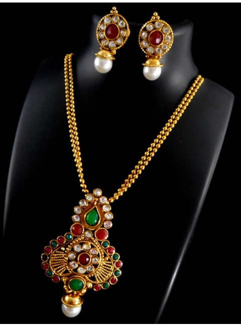 Polki Pendant Set